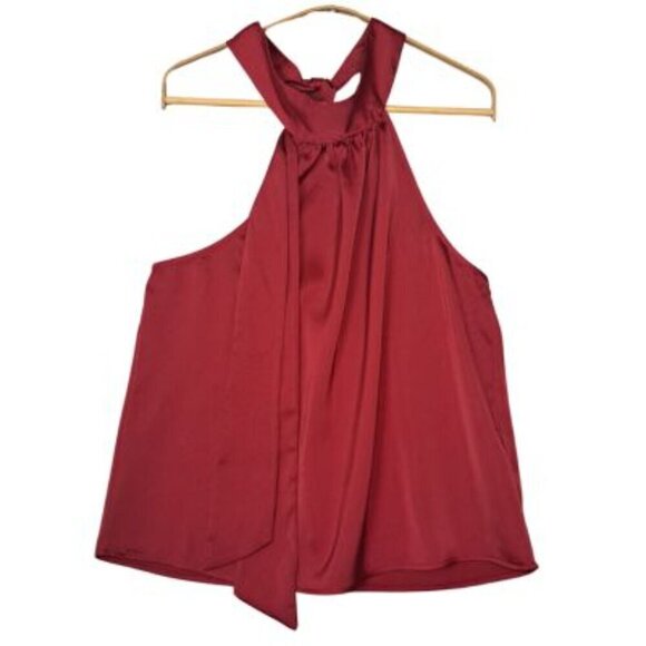 Vintage Rachel Ashwell Shabby Chic Avery Bright Crimson Halter Top - Picture 2 of 8